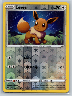 Eevee Pokemon TCG SWSH Vivid Voltage Reverse Holo 130/185 - Image 1