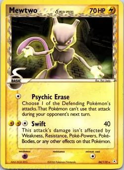 Mewtwo 24/110 Rare Holon Phantoms Pokemon LP - Image 1