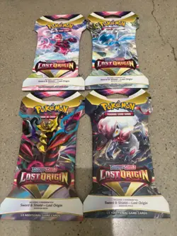 New Pokemon TCG Sword & Shield Lost Origin 4 x Hanger Booster Packs Set - Image 1