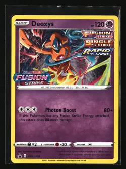 Pokemon DEOXYS SWSH170 (2021 Fusion Strike) Stamped Prerelease Black Star Promo - Image 1