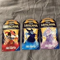 Disney Lorcana The First Chapter Sleeved Blister Booster Packs Sealed x3 Dif Art - Image 1