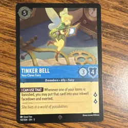 Disney Lorcana Tinker Bell Very Clever Fairy 157/204 Cold Foil - Image 1