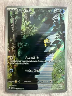 Pokemon TCG Scarlet & Violet Psyduck Holo Illustration Rare Card 175/165 NM - Image 1