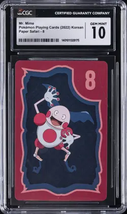 2022 POKEMON PLAYING CARDS KOREAN PAPER SAFARI #8 MR. MIME CGC 10 GEM MINT - Image 1