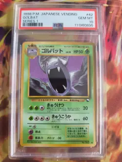 Pokemon Card Japanese Vending expansion sheet 1998 glossy PSA 10 Golbat - Image 2