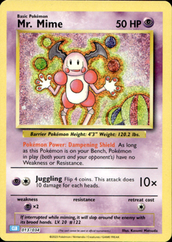 Mr. Mime 013/034 Pokemon Trading Card Game Classic Holo - Image 1