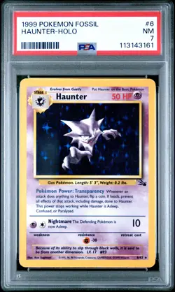 1999 POKEMON FOSSIL #6 HAUNTER-HOLO PSA 7 - Image 1