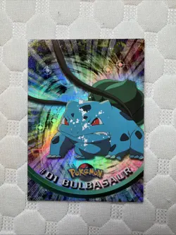 Pokemon Bulbasaur #01 Foil Holo Card Topps TV Animation Edition Blue Label 1999 - Image 1
