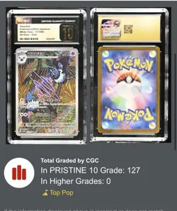 CGC 10 Pristine Swoobat 117/086 AR Art Rare White Flare sv11W Pokemon Card - Image 3