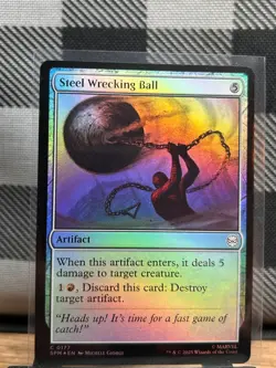 MTG TCG: Steel Wrecking Ball 177, Marvel's Spider-Man _ FOIL - Image 1