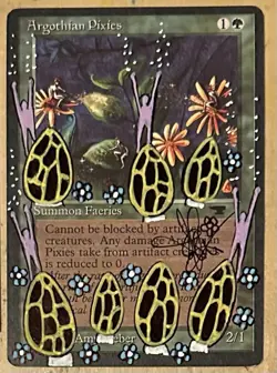 MTG Argothian Pixies Alter Altered Sketch Art Amy WEBER Magic - Image 1