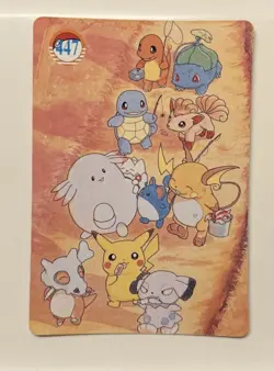 Pokemon Pocket Monsters Vending Prism Holo Vintage Sticker #445 PIKACHU rare - Image 2
