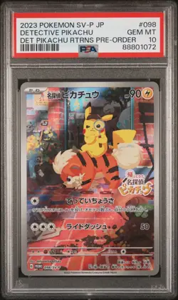PSA 10 Detective Pikachu #098 2023 Pokemon TCG Japanese Promo 098/SV-P - Image 1