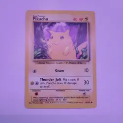 E3 Pikachu 1999 Pokemon Base Set Yellow Cheeks 58/102 Wizards - Image 1