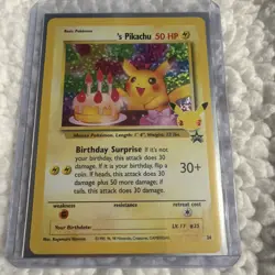 Pokemon TCG Pikachu Birthday Holo Black Star Promo Card #24 - Image 1
