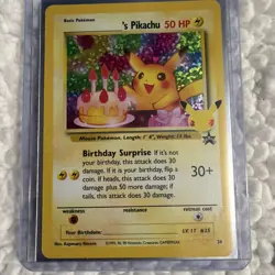 Pokemon TCG Pikachu Birthday Holo Black Star Promo Card #24 - Image 5