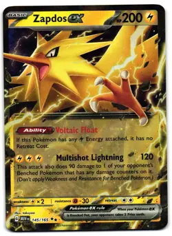 Zapdos ex 145/165 - 151 Double Rare Pokemon TCG - M/LP Card - Image 1