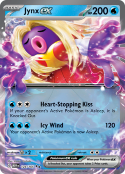 Jynx ex 124/165 Ultra Rare Pokemon 151 Card TCG Near Mint English - Image 1