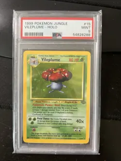 Pokemon Jungle 1999 Vileplume Holo Card 15/64 Unlimited PSA 9 AN - Image 1