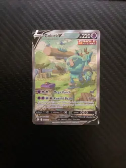 Pokemon TCG Golurk v Evolving Skies Holo Ultra Rare Card 182/203 NM Condition - Image 1