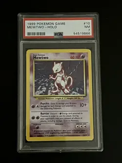 PSA 7 1999 Pokemon Base Set 1 Mewtwo Holo Card # 10 PSA 7 NM - Image 1