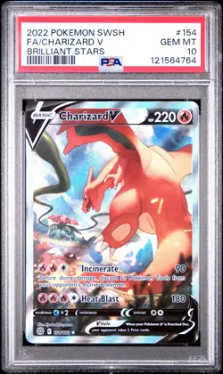 Charizard V Alt Art 154/172 SWSH09: Brilliant Stars Pokemon Card PSA 10 Gem Mint - Image 1