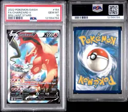 Charizard V Alt Art 154/172 SWSH09: Brilliant Stars Pokemon Card PSA 10 Gem Mint - Image 3