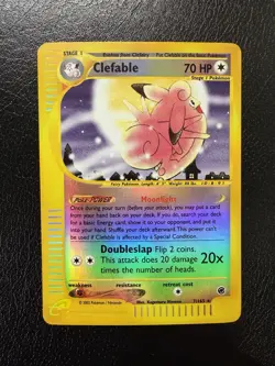 Pokemon TCG Clefable Reverse Holo Rare Card 7/165 Expedition Set LP/NM - Image 1