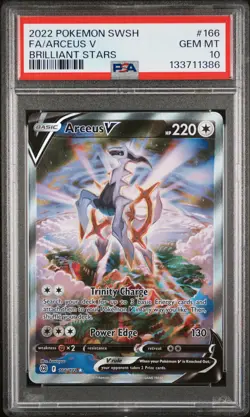 2022 POKEMON SWORD & SHIELD BRILLIANT STARS #166 FULL ART/ARCEUS V PSA 10 - Image 1