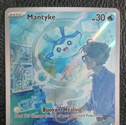 Pokemon 2023 Paradox Rift Mantyke 189/182 Illustration Rare 30 HP Basic Full Art - Image 2