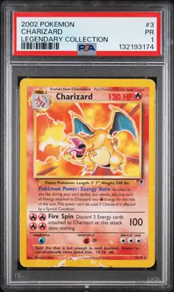 2002 POKEMON LEGEND COLL #3 CHARIZARD PSA 1 - Image 1