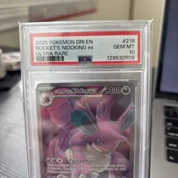 2025 POKEMON DRI EN-DESTINED RIVALS ULTRA RARE TEAM ROCKET'S NIDOKING EX PSA 10 - Image 3