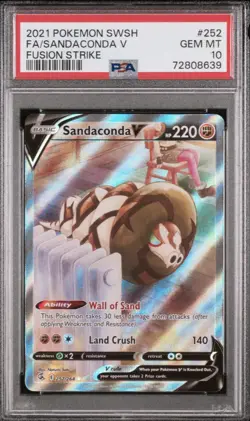 Pokemon Sandaconda V Alternate Full Art #252 Fusion Strike PSA 10 - Image 1