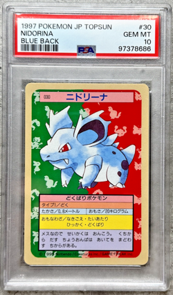 Pokemon Card Japanese Nidorina PSA 10 Gem Mint, Topsun Blue Back #30, 1997 - Image 1