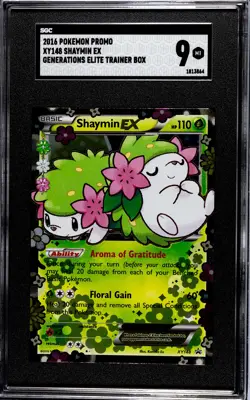 Shaymin EX Generations ETB Promo #XY148 Pokemon Card SGC Graded 9 Mint - Image 1