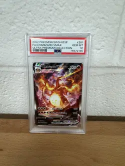 2022 POKEMON SWSH BLACK STAR PROMO #261 FULL ART/CHARIZARD VMAX PSA 10 - Image 1
