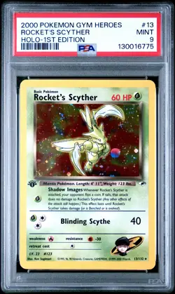 2000 POKEMON GYM HEROES HOLO-1ST ED #13 ROCKET'S SCYTHER PSA 9 - Image 1