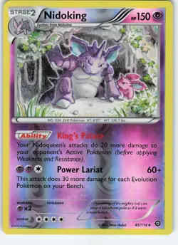 Nidoking 45/114 XY - Steam Siege Rare Reverse Holo NM Pokemon TCG - Image 1