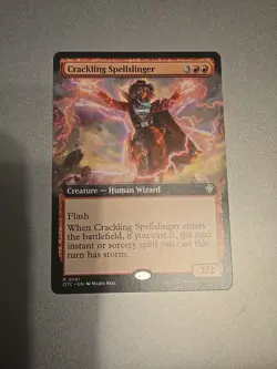MTG - Crackling Spellslinger (BORDERLESS) Outlaws of Thunder Junction - # 0061 - Image 1