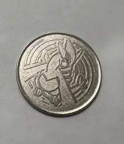 Lugia Silver Coin, 2001 Pokemon - Metal Coin Nintendo WOTC Vintage Excellent - Image 1