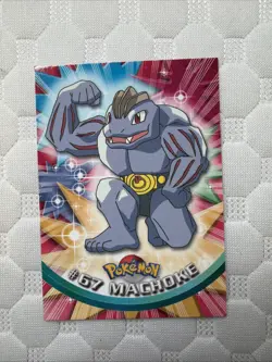 Machoke #67 Pokemon Topps Series 1 TCG Blue Logo Label 1st Print Pokemon - Image 1