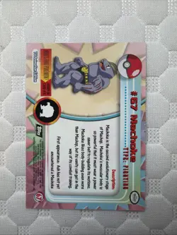 Machoke #67 Pokemon Topps Series 1 TCG Blue Logo Label 1st Print Pokemon - Image 2