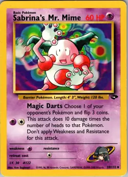 Sabrina's Mr. Mime Gym Challenge Uncommon LP Pokemon 059/132 Unlimited - Image 1
