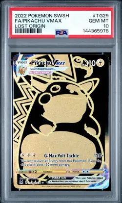 PSA 10 Pikachu VMAX Trainer Gallery: Lost Origin TG29/TG30 Holo Pokemon Card B17 - Image 1