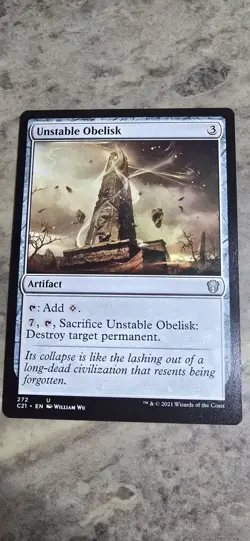 Unstable Obelisk Commander 2021 Regular Artifact Uncommon MTG NM - Image 1