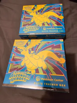 Pokemon Mega Evolution Ascended Heroes Pokemon Centre ETB X2 IN HAND! - Image 1