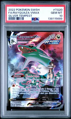 Pokemon Silver Tempest #TG20 Fa/Rayquaza Vmax Silver Tempest PSA 10 - Image 1