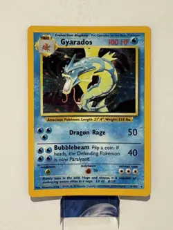 Pokemon Gyarados Base Set 6/102 Holo Rare English 1999 Wizards Card LP - Image 1
