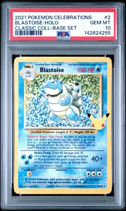 2021 POKEMON CELEBRATIONS CLASSIC COLL #2 BLASTOISE-HOLO PSA 10 - Image 1