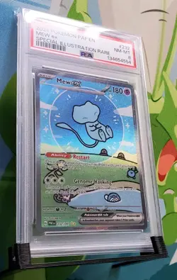 PSA NM-MT 8 Mew EX "Bubble Mew" Pokemon 232/091 Paldean Fates - Image 1